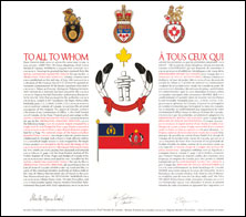 Letters patent granting heraldic emblems to Royal Canadian Mounted Police. Aboriginal Policing Services