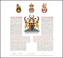 Letters patent granting heraldic emblems to the Cornwall Collegiate and Vocational School