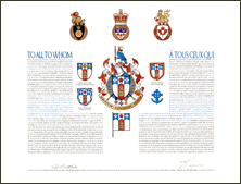 Letters patent granting heraldic emblems to Terrance Jude Christopher