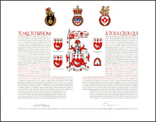 Letters patent granting heraldic emblems to Gary Dale Reamey