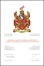 Letters patent granting heraldic emblems to the Canadian Society of Surgical Oncology