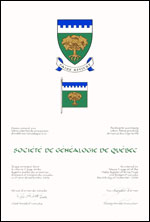 Letters patent granting heraldic emblems to the Société de généalogie de Québec