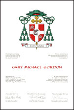 Letters patent granting heraldic emblems to Gary Michael Gordon