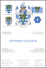 Letters patent granting heraldic emblems to Stephen Lockyer