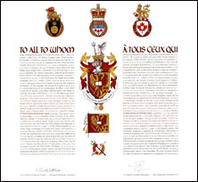 Letters patent granting heraldic emblems to Daniel Richard Stepaniuk