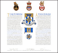 Letters patent granting heraldic emblems to Christ Church