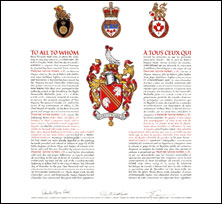 Letters patent granting heraldic emblems to Dwayne Kevin Hobbs