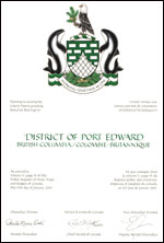 Letters patent granting heraldic emblems to the District of Port Edward