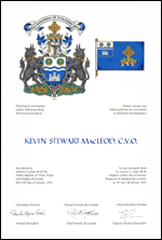 Letters patent granting heraldic emblems to Kevin Stewart MacLeod