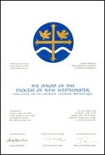 Lettres patentes concédant des emblèmes héraldiques à The Synod of the Diocese of New Westminster