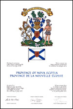 Letters patent registering the heraldic emblems of the Province of Nova Scotia