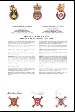 Letters patent registering the heraldic emblems of the Province of Nova Scotia