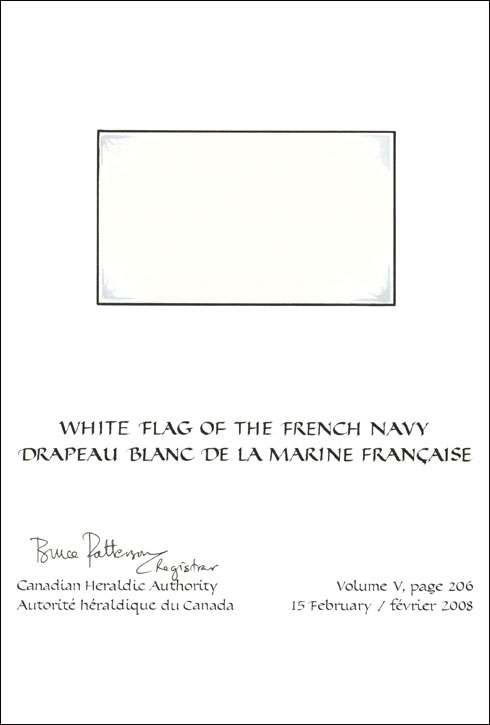 Lettres patentes confirmant le blasonnement du drapeau blanc de la marine française