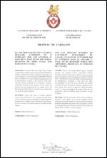 Lettres patentes confirmant le blasonnement du drapeau de Carillon