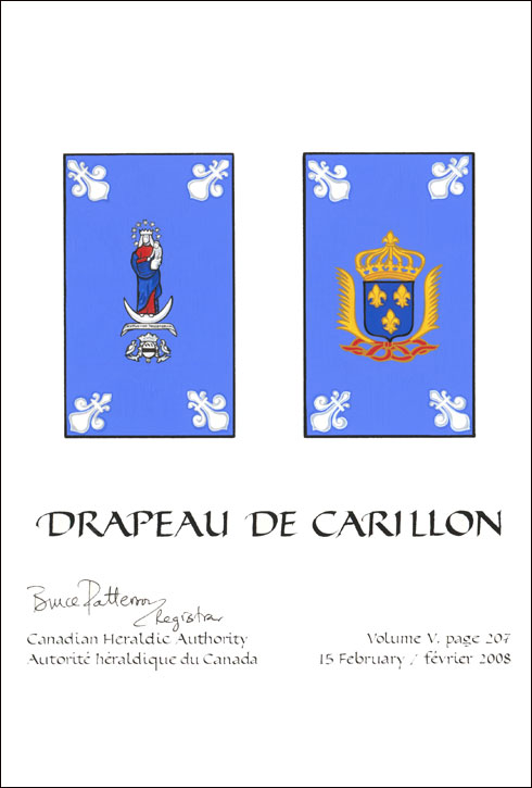 Lettres patentes confirmant le blasonnement du drapeau de Carillon