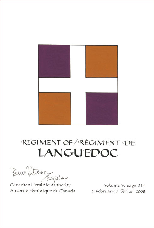 Lettres patentes confirmant le blasonnement du drapeau du régiment de Languedoc