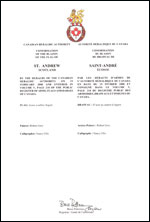 Lettres patentes confirmant le blasonnement du drapeau de Saint-André, Écosse