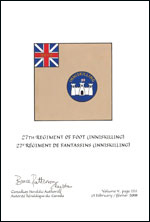 Letters patent confirming the blazon of the Flag of the 27th Regiment of Foot (Inniskilling)