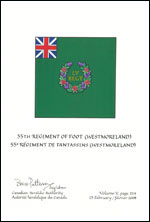 Letters patent confirming the blazon of the Flag of the 55th Regiment of Foot (Westmoreland)