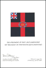 Letters patent confirming the blazon of the Flag of the 58th Regiment of Foot (Rutlandshire)