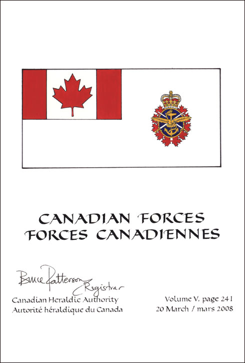 Letters patent confirming the blazon of the Flag of the Canadian Forces