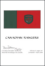 Letters patent confirming the blazon of the Flag of the Canadian Rangers