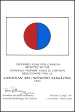 Lettres patentes confirmant le blasonnement du drapeau proposé: Canadian Art / Weekend Magazine, 1963