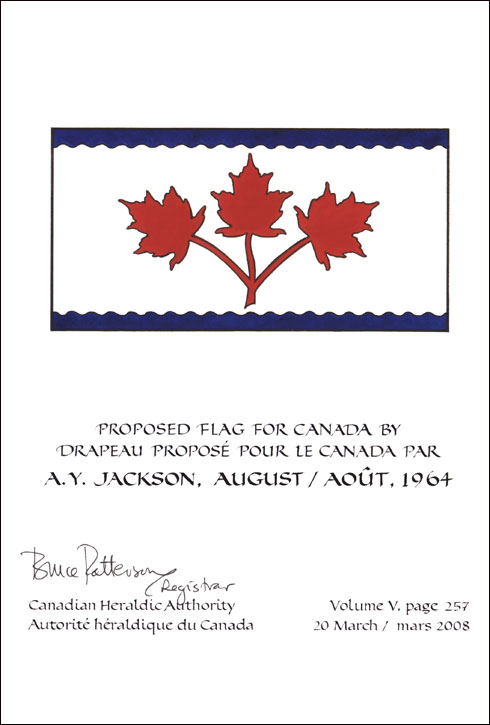 Lettres patentes confirmant le blasonnement du drapeau proposé: A.Y. Jackson, 1964