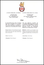 Lettres patentes confirmant le blasonnement du drapeau proposé: 1964