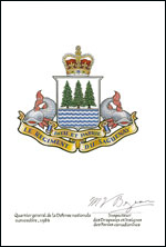 Letters patent confirming the blazon of the Badge of Le Régiment du Saguenay