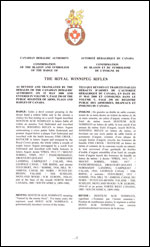 Lettres patentes confirmant le blasonnement de l'insigne de The Royal Winnipeg Rifles