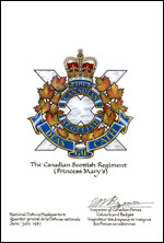 Lettres patentes confirmant le blasonnement de l'insigne de The Canadian Scottish Regiment (Princess Mary’s)