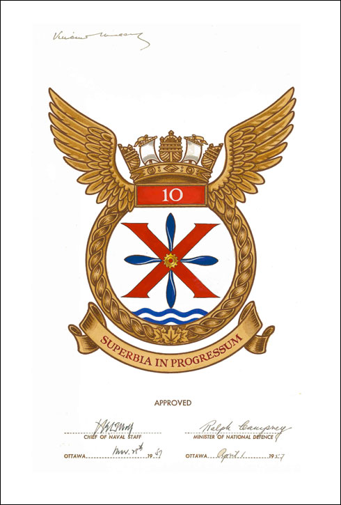 Lettres patentes confirmant le blasonnement de l'insigne du 10 Experimental Squadron