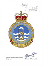 Letters patent confirming the blazon of the Badge of the 32 Utility Squadron