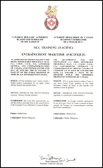 Lettres patentes approuvant l'insigne de l'Entraînement maritime (Pacifique)