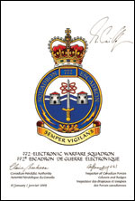 Letters patent approving the Badge of the 772 Electronic Warfare Squadron