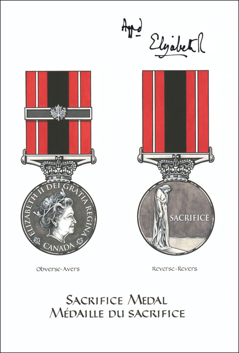 Letters patent registering the Sacrifice Medal