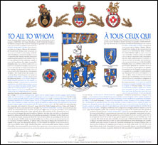 Letters patent granting heraldic emblems to Eileen Margaret Cooke