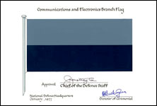 Letters patent confirming the blazon of the Flag and Badge of the Communications and Electronics Branch