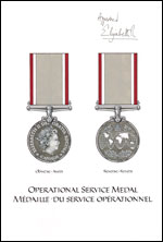 Lettres patentes enregistrant la Médaille du service opérationnel