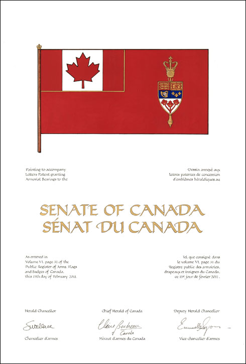 Letters patent granting a Flag to the Senate of Canada