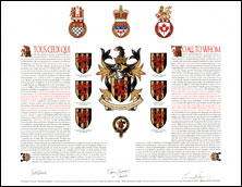 Letters patent granting heraldic emblems to Gilles Éric Ravignat