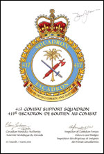 Letters patent approving the blazon of the Badge of the 417 Combat Support Squadron