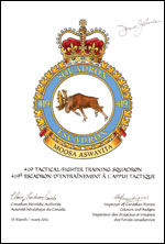 Letters patent confirming the blazon of the Badge of the 419 Tactical Fighter Training Squadron