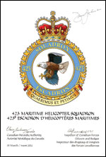 Letters patent confirming the blazon of the Badge of 423 Maritime Helicopter Squadron