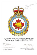 Letters patent confirming the Badge of 4 Construction Engineering Squadron