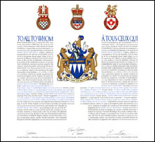 Letters patent granting heraldic emblems to Mount Royal University