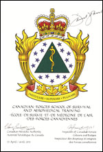 Letters patent approving the Badge of the Canadian Forces School of Survival and Aeromedical Training