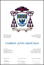 Letters patent granting heraldic emblems to Murray John Kroetsch