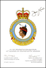 Letters patent confirming the blazon of the Badge of the 431 Air Demonstration Squadron